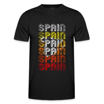 Espagne - T-shirt sport Homme - noir - Devant - AI Model Male 178 dark (178cm)
