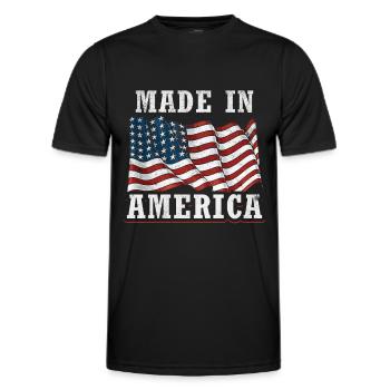 Fabriqué en Amérique - T-shirt sport Homme - noir - Devant - AI Model Male 178 dark (178cm)
