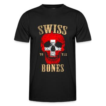 Schweizer bis auf die Knochen - Männer Funktions-T-Shirt - Schwarz - Vorne - AI Model Male 178 dark (178cm)