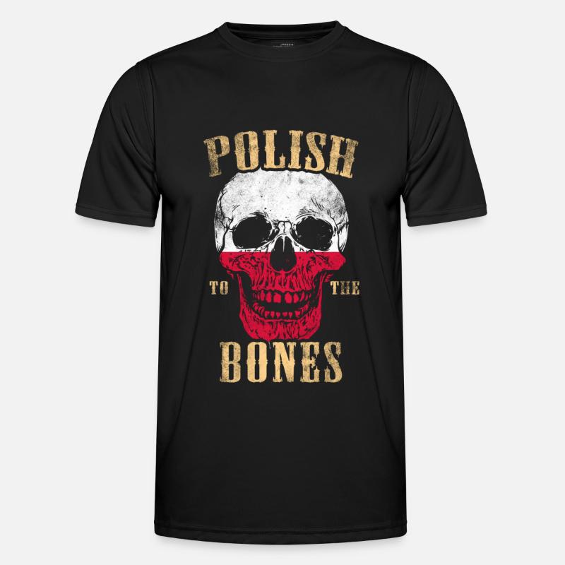 Polnisch bis auf die Knochen - Männer Funktions-T-Shirt - Schwarz