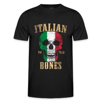 Italiener bis auf die Knochen - Männer Funktions-T-Shirt - Schwarz - Vorne - AI Model Male 178 dark (178cm)