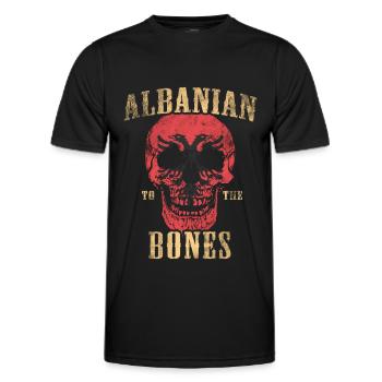 Albaner bis auf die Knochen - Männer Funktions-T-Shirt - Schwarz - Vorne - AI Model Male 178 dark (178cm)