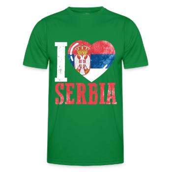 J’aime la Serbie - T-shirt sport Homme - vert - Devant - AI Model Male 178 dark (178cm)