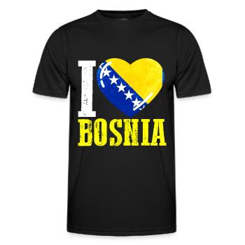 J’aime la Bosnie - T-shirt sport Homme - noir - Devant - AI Model Male 178 dark (178cm)