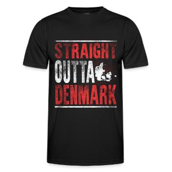 Tout droit sorti du Danemark - T-shirt sport Homme - noir - Devant - AI Model Male 178 dark (178cm)