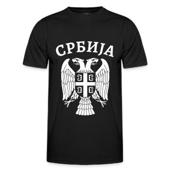 Serbie Aigle Armoiries Cyrille - T-shirt sport Homme - noir - Devant - AI Model Male 178 dark (178cm)