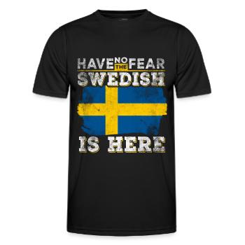 Drôle de Suédois - T-shirt sport Homme - noir - Devant - AI Model Male 178 dark (178cm)