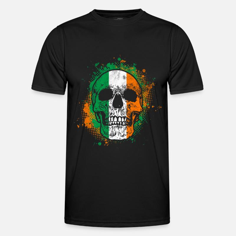 Irish skull - Men's Functional T-Shirt - black