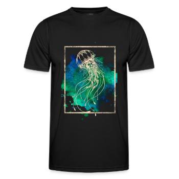 Jellyfish - Men's Functional T-Shirt - black - Front - AI Model Male 178 dark (178cm)