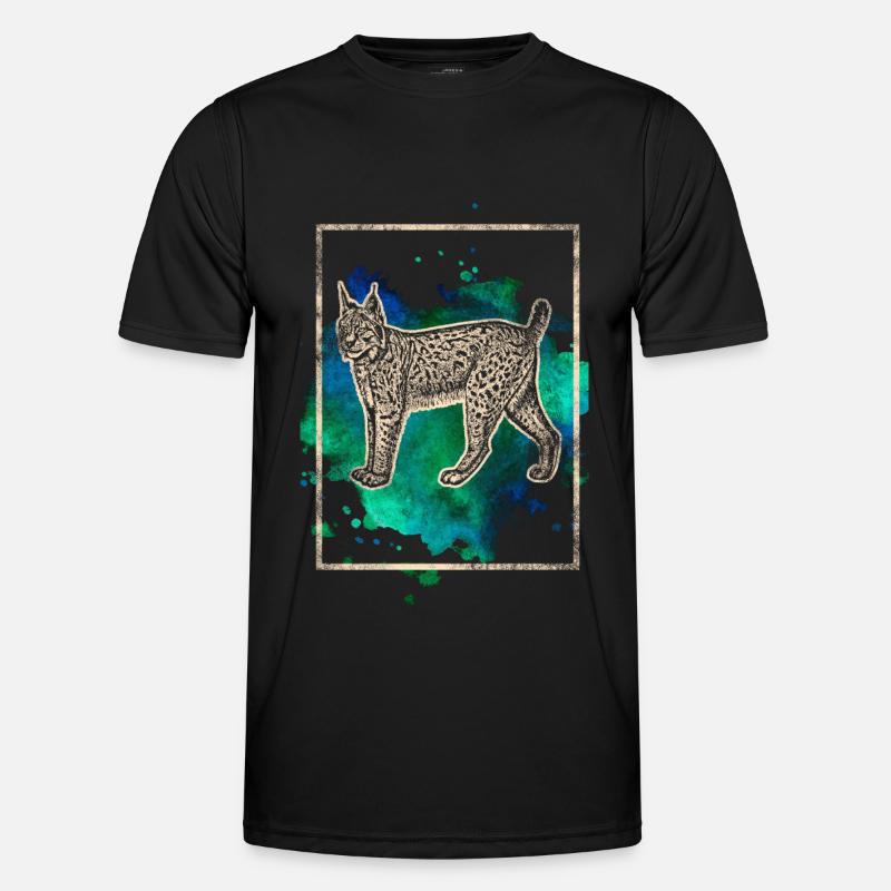 Luchs - Männer Funktions-T-Shirt - Schwarz