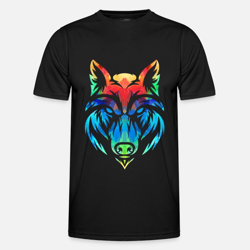 Colorful Wolf - Men's Functional T-Shirt - black