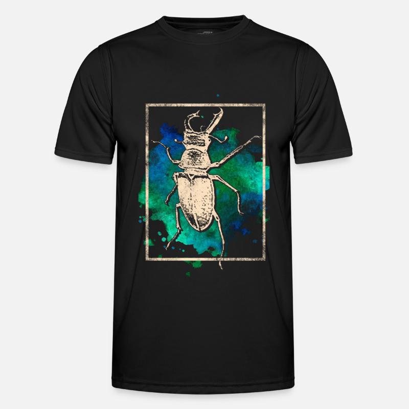 Hirschkäfer - Männer Funktions-T-Shirt - Schwarz