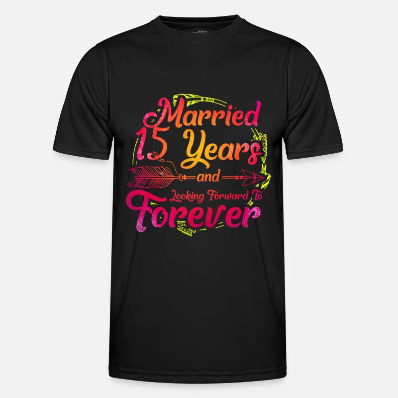 15th wedding anniversary - Men's Functional T-Shirt - black