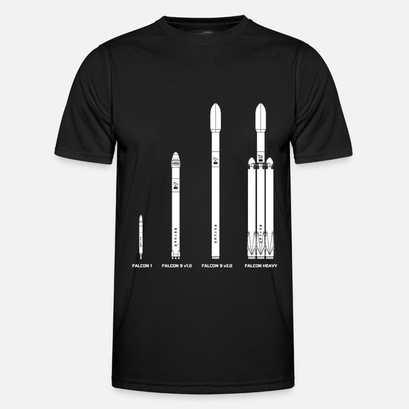 Falcon Raketen Evolution - Männer Funktions-T-Shirt - Schwarz