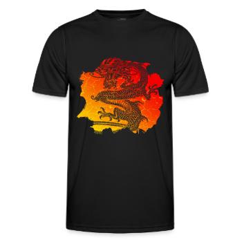 Chinese Dragon - Men's Functional T-Shirt - black - Front - AI Model Male 178 dark (178cm)