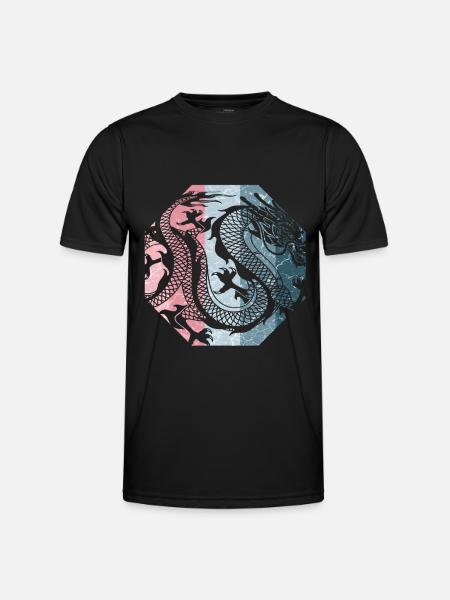 Chinesischer Drache - Männer Funktions-T-Shirt - Schwarz