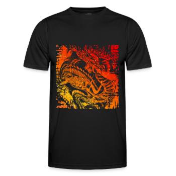 Dragon japonais chinois Fabuleux - T-shirt sport Homme - noir - Devant - AI Model Male 178 dark (178cm)