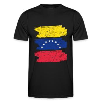 Venezuela Flag - Men's Functional T-Shirt - black - Front - AI Model Male 178 dark (178cm)