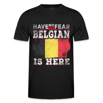 Funny Belgian - Men's Functional T-Shirt - black - Front - AI Model Male 178 dark (178cm)