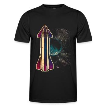 Starship fusée vaisseau spatial - T-shirt sport Homme - noir - Devant - AI Model Male 178 dark (178cm)
