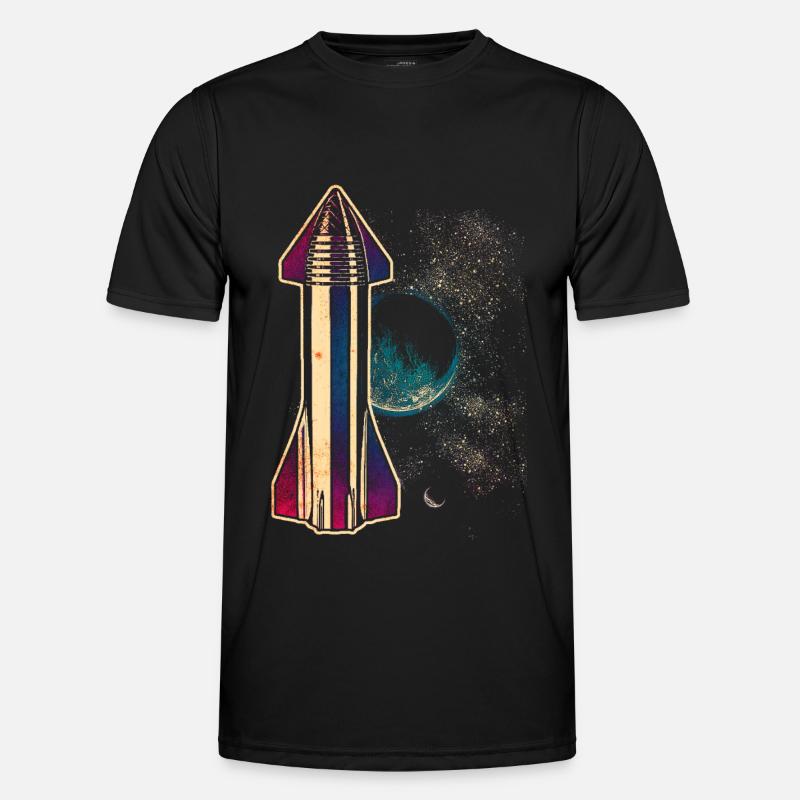 Astronave Rocket - Maglietta sportiva per uomo - nero
