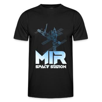 Mir Space Station - Men's Functional T-Shirt - black - Front - AI Model Male 178 dark (178cm)