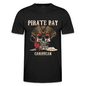 Pirat Schädel Karibik - Männer Funktions-T-Shirt - Schwarz - Vorne - AI Model Male 178 dark (178cm)