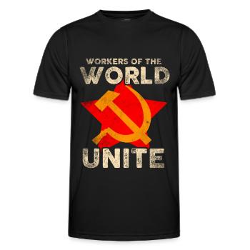 Workers of the world unite - Men's Functional T-Shirt - black - Front - AI Model Male 178 dark (178cm)