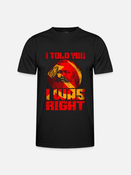 Karl Marx - Kommunismus - Lustiger Spruch - Männer Funktions-T-Shirt - Schwarz