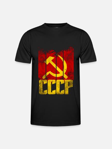 UdSSR Sowjetunion - Hammer & Sichel - Kommunismus - Männer Funktions-T-Shirt - Schwarz