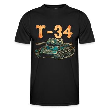 Char T-34 Union soviétique - T-shirt sport Homme - noir - Devant - AI Model Male 178 dark (178cm)