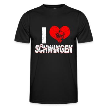 I love swinging - Men's Functional T-Shirt - black - Front - AI Model Male 178 dark (178cm)