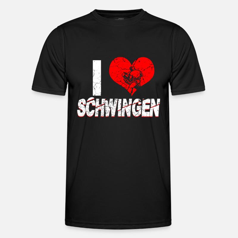 Ich liebe Schwingen - Männer Funktions-T-Shirt - Schwarz