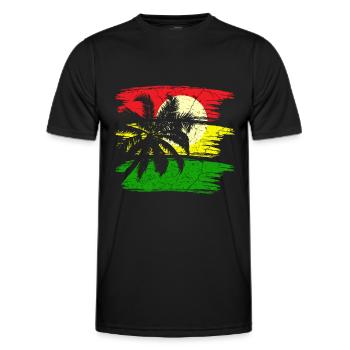 Jamaïque Reggae Rastafari - T-shirt sport Homme - noir - Devant - AI Model Male 178 dark (178cm)
