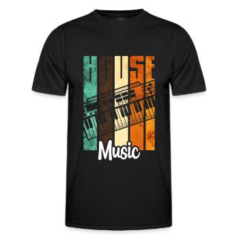 Musique House - T-shirt sport Homme - noir - Devant - AI Model Male 178 dark (178cm)