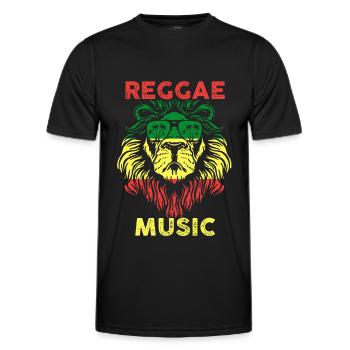 Reggae Musik Löwe - Männer Funktions-T-Shirt - Schwarz - Vorne - AI Model Male 178 dark (178cm)