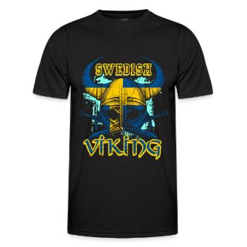 Swedish Viking - Men's Functional T-Shirt - black - Front - AI Model Male 178 dark (178cm)