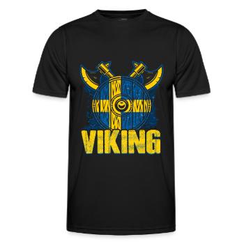 Swedish Viking - Men's Functional T-Shirt - black - Front - AI Model Male 178 dark (178cm)