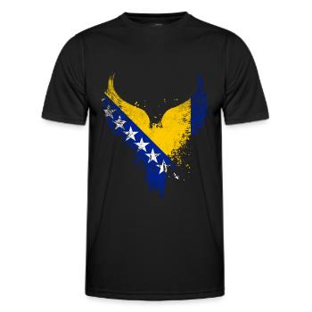 Drapeau de Bosnie - T-shirt sport Homme - noir - Devant - AI Model Male 178 dark (178cm)