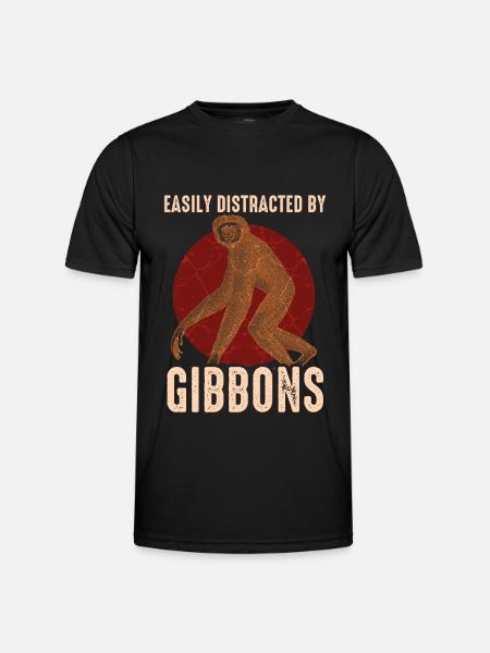 Gibbon - Männer Funktions-T-Shirt - Schwarz