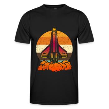 Navette spatiale - T-shirt sport Homme - noir - Devant - AI Model Male 178 dark (178cm)