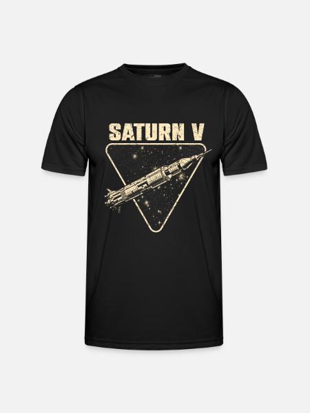 Fusée Saturn V - T-shirt sport Homme - noir