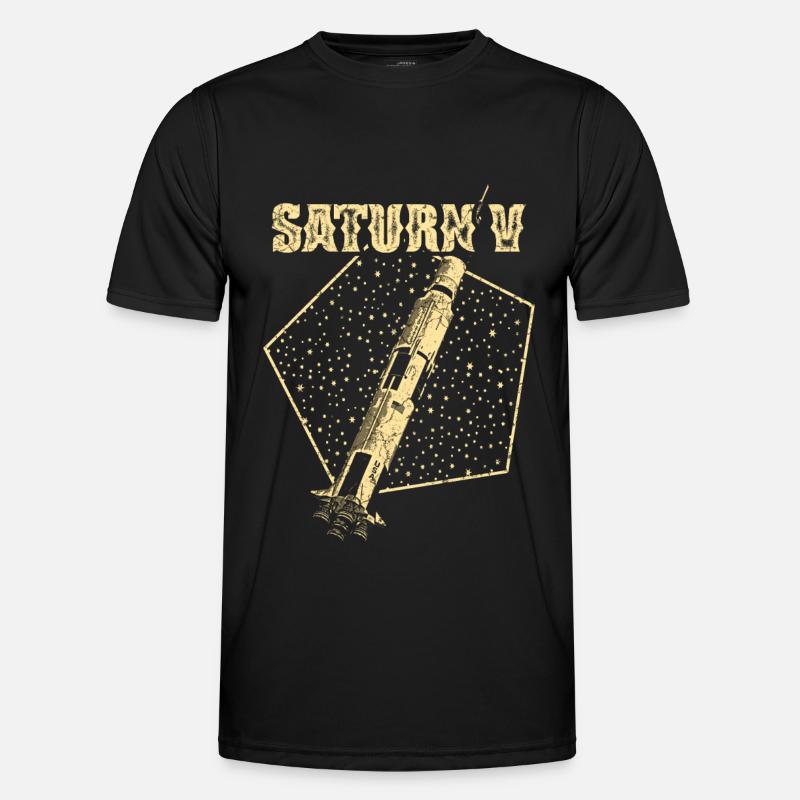 Saturn V Moon Rocket - Men's Functional T-Shirt - black