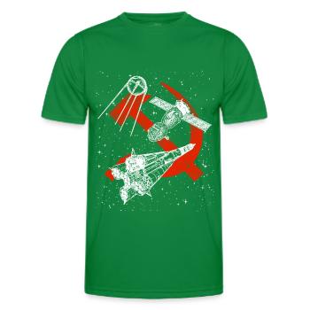 Sojus Sputnik Rakete Sowjetunion Raumfahrt - Männer Funktions-T-Shirt - Kelly Green - Vorne - AI Model Male 178 dark (178cm)