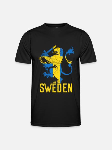 Schweden Wappen - Männer Funktions-T-Shirt - Schwarz