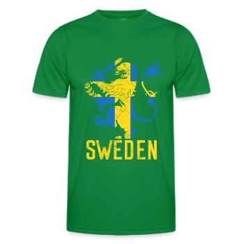 Armoiries de la Suède - T-shirt sport Homme - vert - Devant - AI Model Male 178 dark (178cm)