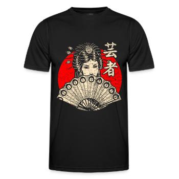 Japan Geisha - Men's Functional T-Shirt - black - Front - AI Model Male 178 dark (178cm)