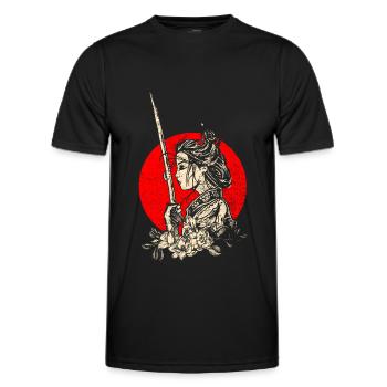 Japanese Warrior - Men's Functional T-Shirt - black - Front - AI Model Male 178 dark (178cm)