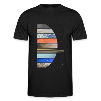 Planètes du système solaire - T-shirt sport Homme - noir - Devant - AI Model Male 178 dark (178cm)