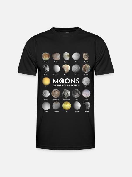 Lunes du système solaire - T-shirt sport Homme - noir